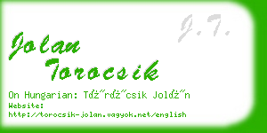 jolan torocsik business card